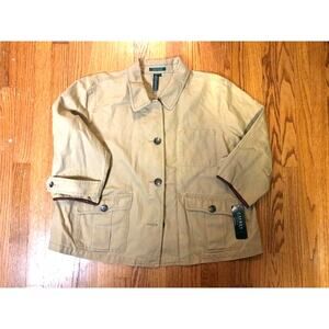 NWT Lauren Ralph Lauren Woman Modern Maasai Khaki Safari Coat 3X Cabincore